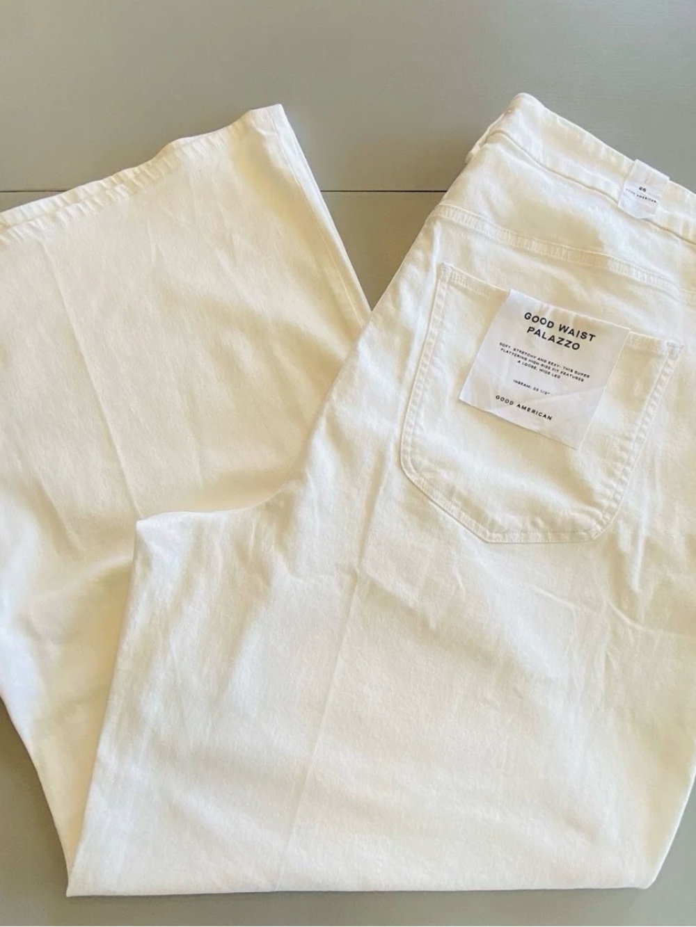 Good American Palazzo White Denim Jeans - Clean Classic Style